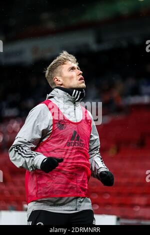 Copenhague, Danemark. 20 décembre 2020. Viktor Fischer du FC Copenhague s'échauffe lors du match 3F Superliga entre le FC Copenhague et Odense Boldklub à Parken, Copenhague. (Crédit photo : Gonzales photo/Alamy Live News Banque D'Images