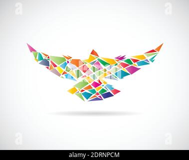 Motif vectoriel d'oiseaux colorés sur fond blanc. Illustration vectorielle superposée facile à modifier. Animaux sauvages. Illustration de Vecteur