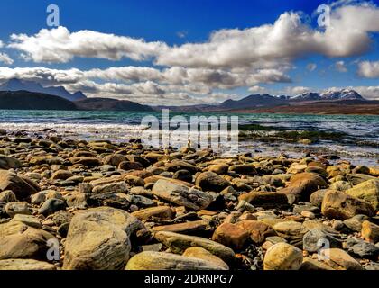 Le Kyle de langue dans Sutherland, dans le nord-ouest des Highlands d'Écosse Banque D'Images