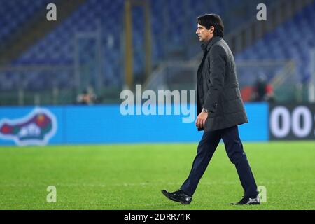 Lazio entraîneur-chef Simone Inzaghi à la fin du championnat italien Serie UN match de football entre SS Lazio et SSC Napoli le 20 décembre 2020 au Stadio Olimpico à Rome, Italie - photo Federico Proietti / DPPI / LM Banque D'Images