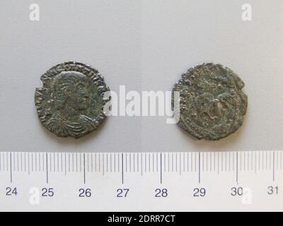 Règle: Constantius Gallus, César 351-354, 1 Nummus de Constantius Gallus, César 351 354, 351–54, bronze Argentifère, 3.98 g, 9:00, 20.3 mm, fabriqué en Empire romain, romain, 4e siècle, numismatique Banque D'Images