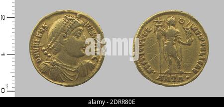 Règle: Valens, empereur de l'Empire romain, A.D. 328–78, règle 364–78, monnaie: Antioche, coin de Valens, empereur de l'Empire romain d'Antioche, 364–78, Or, 4.37 g, 6:00, 20.7 mm, fait en Antioche, romain, 4e siècle, numismatique Banque D'Images