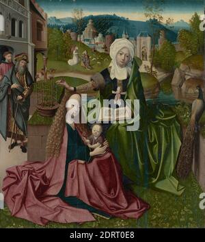 Artiste: École Haarlem, Vierge à l'enfant avec Sainte Anne, vers 1495, huile sur panneau, encadré: 106.045 × 98.108 cm (41 3/4 × 38 5/8 po), Carême par la Fondation Barker, en mémoire de Catherine Barker et Charles V Hickox, B.A. 1911, ILE1973.8.3 , fait aux pays-Bas, Netherlandish, 15ème siècle, peintures sociales Banque D'Images