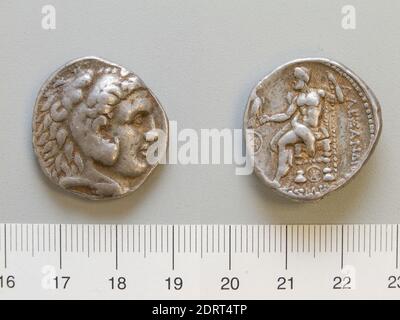 Menthe: Pneu, Honorand: Alexandre le Grand, roi de Macédoine, 356–323 av. J.-C., dirigé 336–23 av. J.-C., Tetradrachm de Tyr, 305–290 av. J.-C., argent, 17.05 g, 6:00, 25.8 mm, fabriqué en Tyre, Phoenicia, grec, 4e siècle av. J.-C., Numismatique Banque D'Images