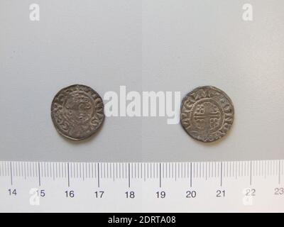 Règle: John, roi d'Angleterre, 1166–1216, monnaie: Londres, pièce de John, roi d'Angleterre de Londres, argent, 1.35 g, 18 mm, fait à Londres, Angleterre, Britannique, 13ème siècle, Numismatique Banque D'Images