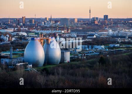 Dortmund, région de la Ruhr, Rhénanie-du-Nord-Westphalie, Allemagne - panorama de la ville Dortmund, horizon du centre-ville de Dortmund, dans la tour de télévision arrière Florian a Banque D'Images