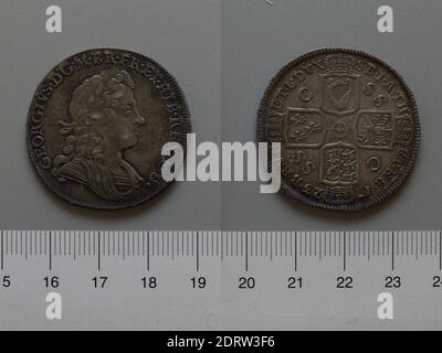 Souverain: George I, roi de Grande-Bretagne, anglais, 1660–1727, monnaie: Angleterre, HalfCrown du roi George I d'Angleterre, argent, 15 g, 6:00, 33.9 mm, fait en Angleterre, britannique, 18e siècle, numismatique Banque D'Images