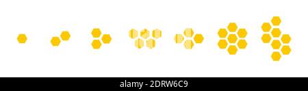 Illustration du vecteur de l'ensemble nid d'abeille isolée sur fond blanc. Illustration de Vecteur