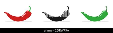 placer les piments isolés sur fond blanc. Illustration vectorielle Illustration de Vecteur