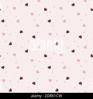 Motif vectoriel sans coutures coeurs. Motif coeur rose coloré pour un imprimé ou un tissu. Illustration de Vecteur