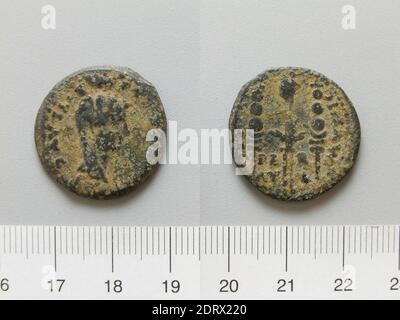 Souverain : Tiberius, empereur de Rome, 42 av. J.-C.–A.D. 37, monnaie: Italica, Honorand: Drusus, fils de l'empereur Tiberius, coin de Tiberius, empereur de Rome d'Italica, 14–23, Bronze, 6.81 g, 12:00, 23.4 mm, fabriqué en Italica, Hispania, Roman, 1er siècle, Numismatique Banque D'Images