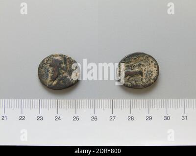 Règle: Mithrades II, 123-88 B.C.Mint: Parthia, pièce de Mithrades II de Parthia, 123–88, cuivre, 7.40 g, 12:00, 23.5 mm, fait en Parthia, Parthian, 2e–1er siècle av. J.-C., Numismatique Banque D'Images