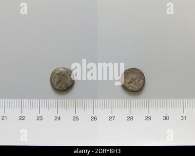 Règle: Mithrades II, 123-88 B.C.Mint: Parthia, pièce de Mithrades II de Parthia, 123–88, cuivre, 1.78 g, 12:00, 13.7 mm, fait en Parthia, Parthian, 2e–1er siècle av. J.-C., Numismatique Banque D'Images