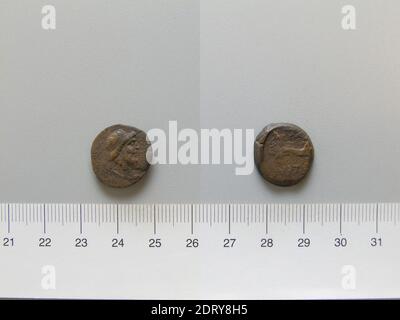 Règle: Mithrades II, 123-88 B.C.Mint: Parthia, pièce de Mithrades II de Parthia, 122–121 C.-B., cuivre, 5.06 g, 12:00, 17.6 mm, fait en Parthia, Parthian, 2e–1er siècle C.-B., Numismatique Banque D'Images