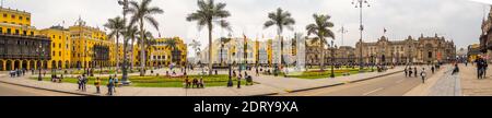 Lima, Pérou - 29 mars 2018 : vue panoramique de Lima. Plaza de Armas, Pérou, Amérique du Sud. Amérique latine Banque D'Images