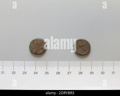Souverain: Osroes I , Roi de Parthia, 108–129, monnaie: Parthia, pièce d'Osroes I , Roi de Parthia de Parthia, A.D. 108–29, cuivre, 2.80 g, 12:00, 15.6 mm, fait en Parthia, Parthian, A.D. du 1er–2e siècle, Numismatique Banque D'Images