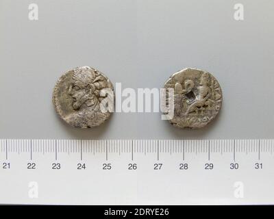 Règle: Vologases I, roi parthien A.D. 51-78, monnaie: Seleucia ad Tigrim, pièce de Vologases I, roi parthien de Seleucia ad Tigrim, A.D. 51–78, cuivre, 10.14 g, 12:00, 24.6 mm, fabriqué en Seleucia ad Tigrim, Mésopotamie, Parthian, Parthie, A. D. Numismatique, 1er siècle Banque D'Images