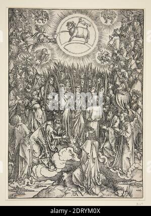 Artiste: Albrecht Dürer, Allemand, 1471–1528, l'adoration de l'Agneau, de la série l'Apocalypse, ca. 1495–98, publié en 1511, Woodcut, feuille: 39.5 × 28.2 cm (15 9/16 × 11 1/8 in.), fabriqué en Allemagne, Allemand, 16ème siècle, œuvres sur papier - tirages Banque D'Images