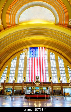 Cincinnati, Ohio, le 29 août 2020 : hall central (la rotonde) d'un bâtiment historique de Cincinnati Union terminal abritant le Cincinnati Museum Center Banque D'Images