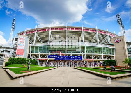 Cincinnati, Ohio, 29 août 2020 : stade Great American ball Park, stade de l'équipe de baseball des Cincinnati Reds Banque D'Images