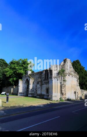 Vue d'été de Ramsey Abbey Gatehouse, ville de Ramsey, Huntingdonshire, Cambridgeshire, Angleterre Banque D'Images