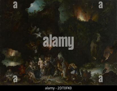 Artiste: Jan Brueghel l'ancien, flamand, 1568–1625, la tentation de Saint Anthony, huile sur cuivre, 25.2 × 35.2 cm (9 15/16 × 13 7/8 in.), à la vue*, flamand, XVIe siècle, peintures Banque D'Images