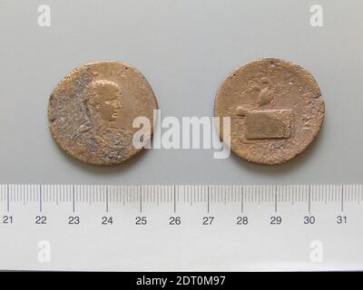 Menthe: Amasia, Pontus, pièce d'Amasia, 201–99, cuivre, 17.32 g, 1:00, 32.4 mm, excavé dans Dura-Europos, fait à Amasia, Pontus, romain, 3ème siècle, Numismatique Banque D'Images