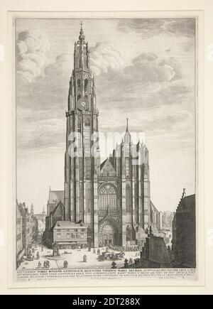 Artiste: Venceslaus Hollar, Bohême, 1607–1677, Cathédrale d'Anvers, Etching, Marché de plateau: 48 × 33.5 cm (18 7/8 × 13 3/16 po.), fabriqué en Bohême, République Tchèque, Bohême, 17ème siècle, oeuvres sur papier - estampes Banque D'Images