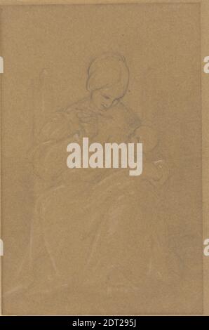 Artiste: Robert Walter Weir, américain, 1803–1889, mère et enfant, Graphite, 23.5 × 15.6 cm (9 1/4 × 6 1/8 po.), fabriqué aux Etats-Unis, américain, 19e siècle, œuvres sur papier - dessins et aquarelles Banque D'Images