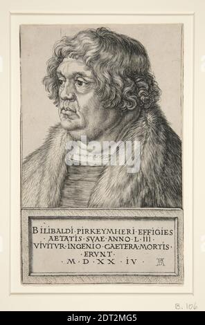 Artiste: Albrecht Dürer, Allemand, 1471–1528, Willibald Pirckheimer, gravure, 18.2 × 11.4 cm (7 3/16 × 4 1/2 in.), fait en Allemagne, Allemand, 16ème siècle, oeuvres sur papier - estampes Banque D'Images