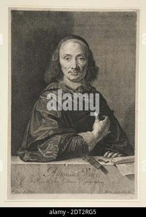 Artiste: Jean Morin, français, ca. 1605–1650, Portrait d'Antonius Vitre, gravure et gravure, platemark: 32 × 21.6 cm (12 5/8 × 8 1/2 in.), fabriqué en France, Français, 17ème siècle, oeuvres sur papier - estampes Banque D'Images