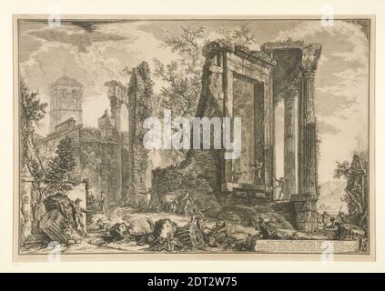 Artiste: Giovanni Battista Piranesi, Italien, 1720–1778, Altra Veduta del Tempio della Sibilla à Tivoli (autre vue du Temple du Sibyl à Tivoli), de Vedute di Roma, Etching, platemark: 44.8 × 66.5 cm (17 5/8 × 26 3/16 in.), fabriqué en Italie, Italien, 18ème siècle, oeuvres sur papier - estampes Banque D'Images