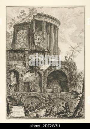 Artiste: Giovanni Battista Piranesi, Italien, 1720–1778, Altra Veduta del tempio della Sibilla à Tivoli (autre vue du temple du Sibyl à Tivoli), de Vedute di Roma, Etching, platemark: 62.4 × 44 cm (24 9/16 × 17 5/16 po.), Italien, 18ème siècle, oeuvres sur papier - estampes Banque D'Images