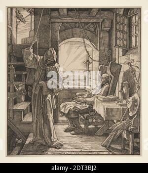 Artiste: Alfred Rethel, allemand, 1816–1859, Der Tod als Freund (mort comme ami), 19e siècle, gravure en bois, image: 30.2 × 29.2 cm (11 7/8 × 11 1/2 in.), fait en Allemagne, allemand, 19e siècle, oeuvres sur papier - estampes Banque D'Images