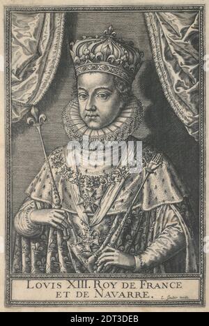 Artiste: Léonard Gaultier, Français, ca. 1561–1641, Portrait de Louis XIII (Roy de France et de Navarre), vers 1601, gravure, repère: 18.3 × 12.2 cm (7 3/16 × 4 13/16 in.), fait en France, Français, 17ème siècle, oeuvres sur papier - estampes Banque D'Images