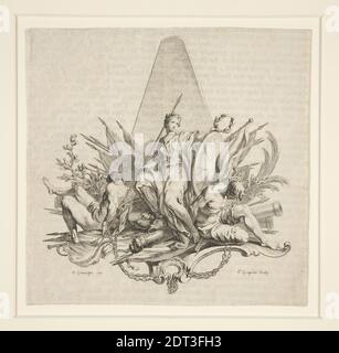 Artiste: Charles Grignion I, Britannique, 1717–1810, après: Samuel Wale, Britannique, ca. 1721–1786, Brittania Allegory, gravure, platemark: 14.8 × 14.7 cm (5 13/16 × 5 13/16 in.), fabriqué au Royaume-Uni, British, 18ème siècle, œuvres sur papier - tirages Banque D'Images