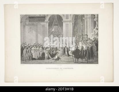 Graveur : Charles Beyer, français, 1808–1873, après : Jacques-Louis David, français, 1748–1825, Couronnement de l’Empereur, gravure, feuille : 22.3 × 30.4 cm (8 3/4 × 11 15/16 po), français, 19e siècle, oeuvres sur papier - estampes Banque D'Images