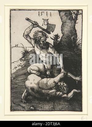 Artiste: Albrecht Dürer, Allemand, 1471–1528, Caïn Killing Abel, Woodcut, bloc: 11.7 × 8.3 cm (4 5/8 × 3 1/4 in.), fait en Allemagne, Allemand, 16ème siècle, oeuvres sur papier - estampes Banque D'Images