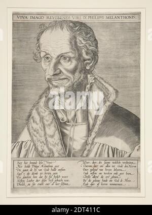 Graveur: Inconnu, après: Lucas Cranach le plus jeune, allemand, 1515–1586, Philipp Melanchthon (1497-1560), 16ème siècle, gravure, fait en Allemagne, allemand, 16ème siècle, oeuvres sur papier - estampes Banque D'Images