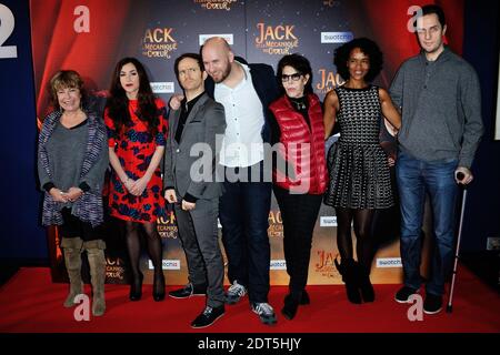 Marie Vincent, Olivia Ruiz, Mathias Malzieu, Stephane Berla, Dani, Virginie Besson et Fabien Marsaud alias Grand corps Malade participant à la première 'la MECANIQUE du coeur' au théâtre UGC Normandie, à Paris, France, le 26 janvier 2014. Photo d'Aurore Marechal/ABACAPRESS.COM Banque D'Images