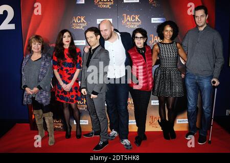 Marie Vincent, Olivia Ruiz, Mathias Malzieu, Stephane Berla, Dani, Virginie Besson et Fabien Marsaud alias Grand corps Malade participant à la première 'la MECANIQUE du coeur' au théâtre UGC Normandie, à Paris, France, le 26 janvier 2014. Photo d'Aurore Marechal/ABACAPRESS.COM Banque D'Images