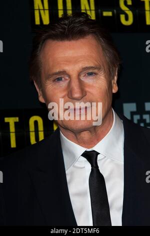 Liam Neeson assiste à la première française du film 'NON STOP' qui a eu lieu au Gaumont Opera Cinema à Paris, France, le 27 2014 janvier. Photo de Nicolas Genin/ABACAPRESS.COM Banque D'Images