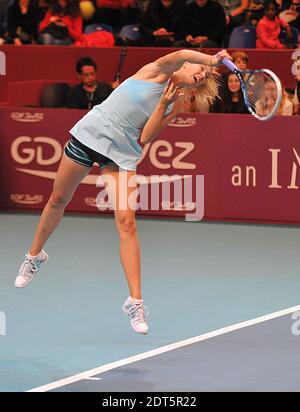 La star russe de tennis Maria Sharapova lors de son premier match au GDF SUEZ Open au Stade de Coubertin, Paris, le 29 janvier 2014. Photo de Thierry Plessis/ABACAPRESS.COM Banque D'Images