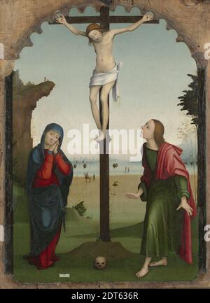 Artiste: Le Maître de la Madeleine ressuscité, Italien, Ferrara, actif début du XVIe siècle, la Crucifixion, env. 1500–1505, Tempéra sur panneau, 102.4 × 74.9 cm (40 5/16 × 29 1/2 in.), non en vue, Italien, Ferrara, 16ème siècle, peintures Banque D'Images