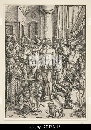 Artiste: Albrecht Dürer, allemand, 1471–1528, la flagellation, de la grande passion, ca. 1497, publié en 1511, Woodcut, feuille: 38 × 27 cm (14 15/16 × 10 5/8 in.), fabriqué en Allemagne, allemand, 15ème–16ème siècle, œuvres sur papier - tirages Banque D'Images