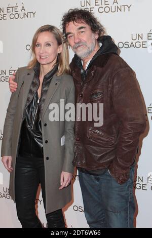 Olivier Marchal et son épouse Catherine assistent à la première "un ETE A Osage County" qui s'est tenue à l'UGC Normandie à Paris, en France, le 13 février 2014. Photo de Audrey Poree/ABACAPRESS.COM Banque D'Images