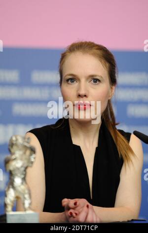 Anna Brueggemann gagnante du Silver Bear for Best script (« Stations of the Cross ») à la conférence de presse des lauréats lors de la 64e Berlinale, Berlin International film Festival à Berlin, Allemagne, le 15 février 2014. Photo d'Aurore Marechal/ABACAPRESS.COM Banque D'Images