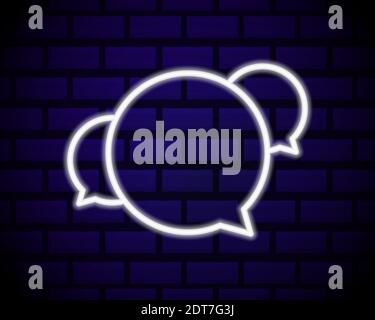 Panneau de communication au néon. Panneau lumineux avec nuages vocaux. Publicité de nuit lumineuse. Illustration vectorielle au néon pour la conversation et les mès Illustration de Vecteur