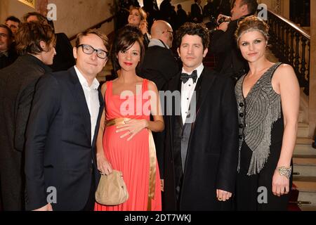 Lorant Deutsch, Marie-Julie Baup et Clément Sibony arrivent à la 39e cérémonie annuelle des césariennes du film, qui s'est tenue au Théâtre du Châtelet à Paris, en France, le 28 février 2014. Photo de Bernard-Briquet-Orban//ABACAPRESS.COM Banque D'Images