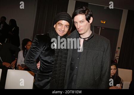 PAS DE WEB. Exclusivité - Ludovic Chancel et Dorian Grey participant au salon de la collection prêt-à-porter Tiffany Brown automne-hiver 2014/2015 qui s'est tenu à l'hôtel Intercontinental de Paris, en France, le 28 février 2014. Photo de Jerome Domine/ABACAPRESS.COM Banque D'Images